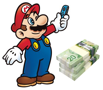 Mario wants to help Canadians save money on Nintendo Switch games