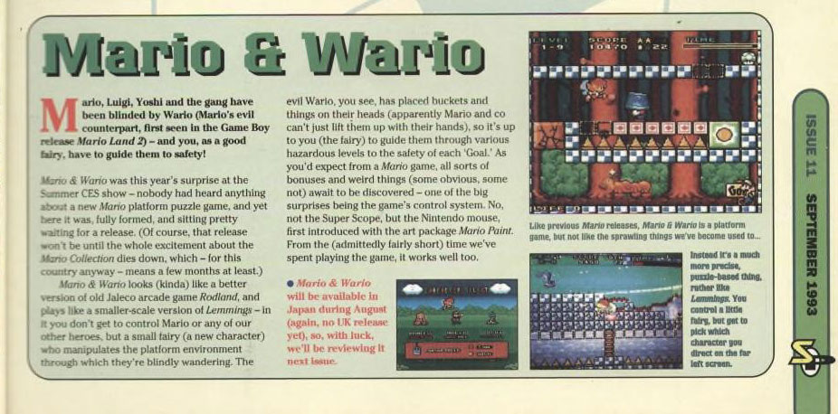 Mario & Wario - Super Play - September 1993