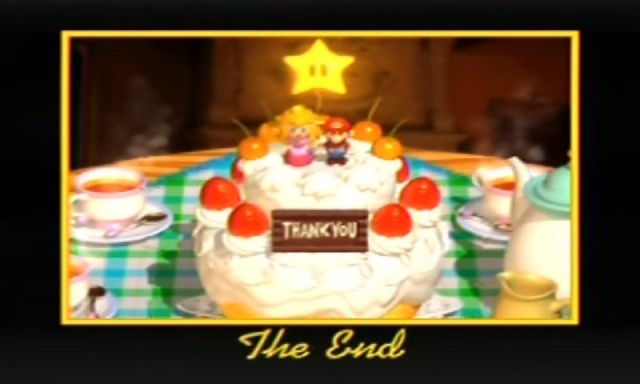 Cake that Princess Peach bakes for Mario after defeating Bowser in Super Mario 64