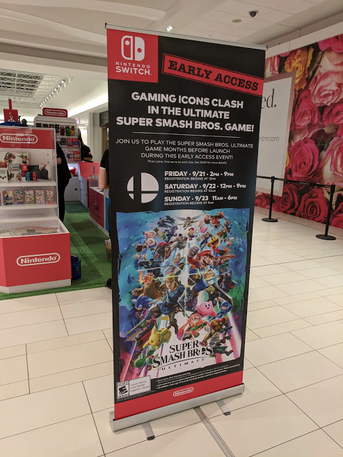 Super Smash Bros. Ultimate Early Access event at Nintendo Canada kiosk Super Smash Bros. Ultimate Early Access event at Nintendo Canada kiosk