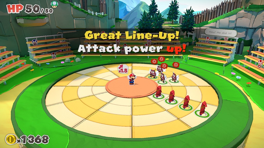 Paper Mario: The Origami King - Battle Screen