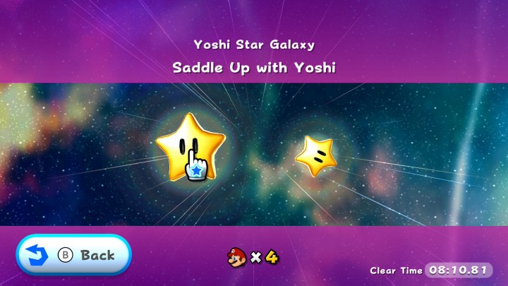 Star selection screen