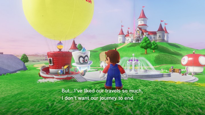 Arriving at the Mushroom Kingdom in Super Mario Odyssey Arriving at the Mushroom Kingdom in Super Mario Odyssey